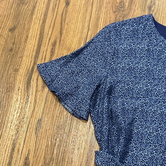 Vineyard Vines Dress Womens 6 Silk Rayon Blue Floral Print Wrap Lined - Picture 8 of 10